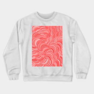 Red and White Swirly Peppermint Abstract Pattern Crewneck Sweatshirt